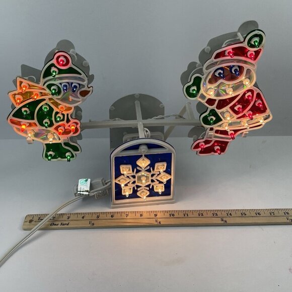 Christmas Animated Holographic Santa Snowman Light See-Saw teeter totter - Picture 5 of 9